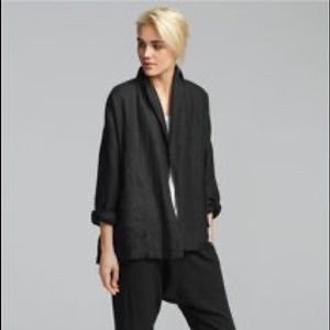 Eileen Fisher ORGANIC LINEN SHAWL COLLAR M
